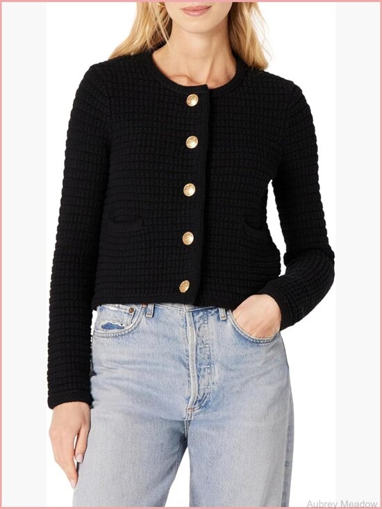 Sweaters - Women's Regular-Fit Midweight Cardigan Sweater Gold Buttons
